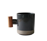 Wooden Handle Ceramic Water Cup Mug Coffee Cup Creative