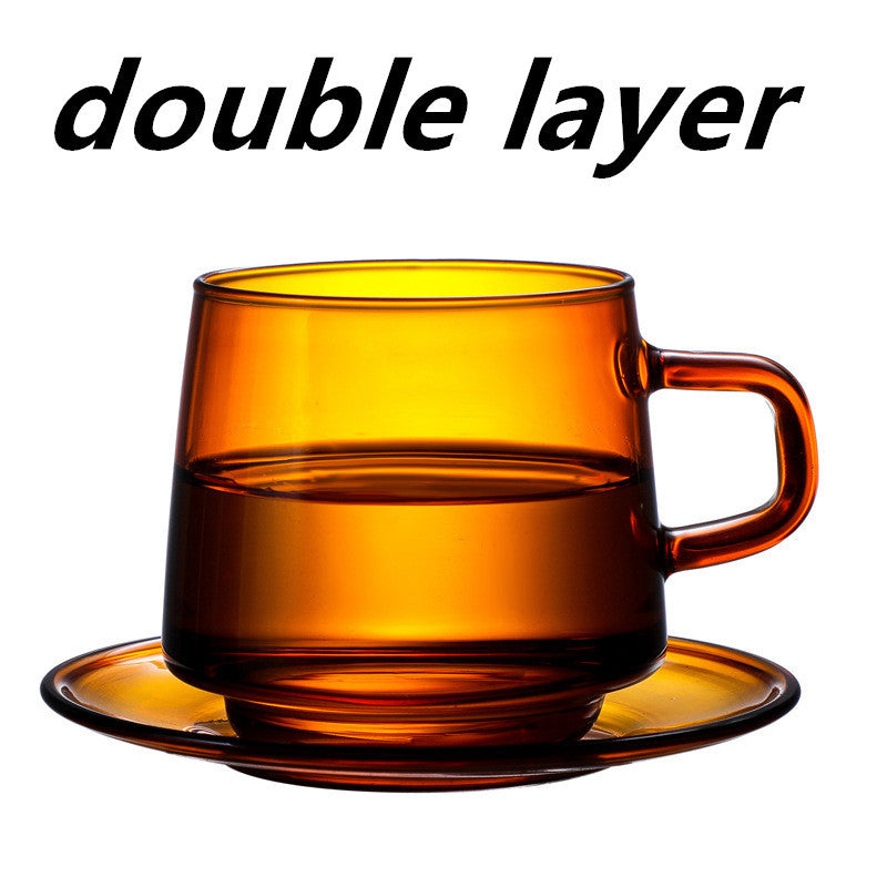 Borosilicate Amber Coffee Cup Glass Single Layer Mug