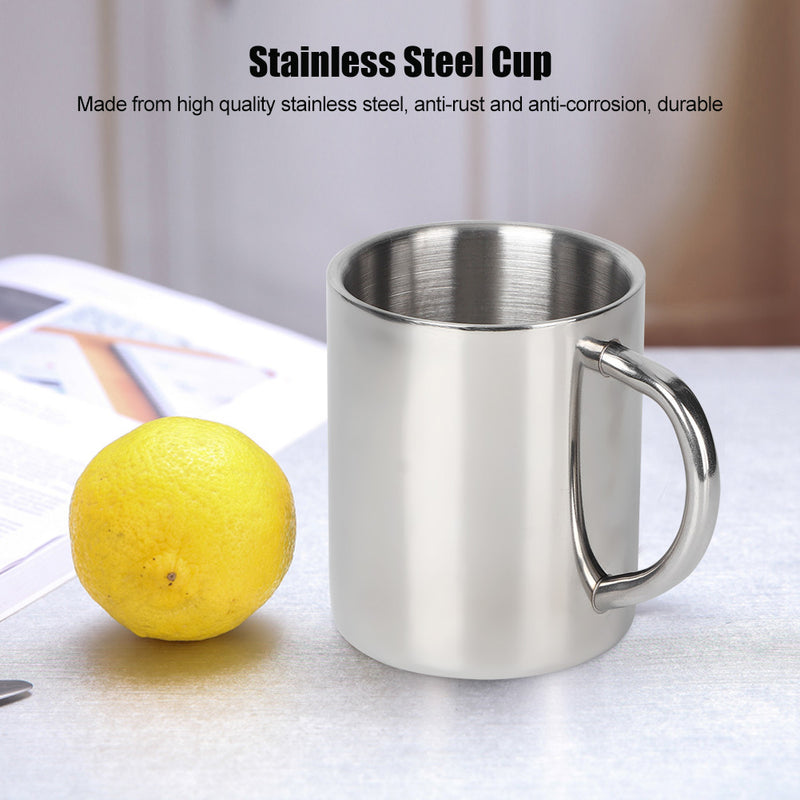 300ml Double Wall Stainless Steel Drinking Mug Cup Travel Coffee Mug Tea Milk Cup