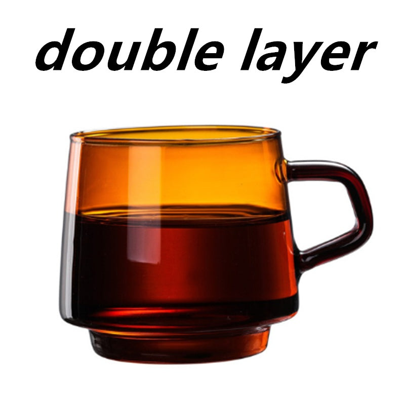 Borosilicate Amber Coffee Cup Glass Single Layer Mug