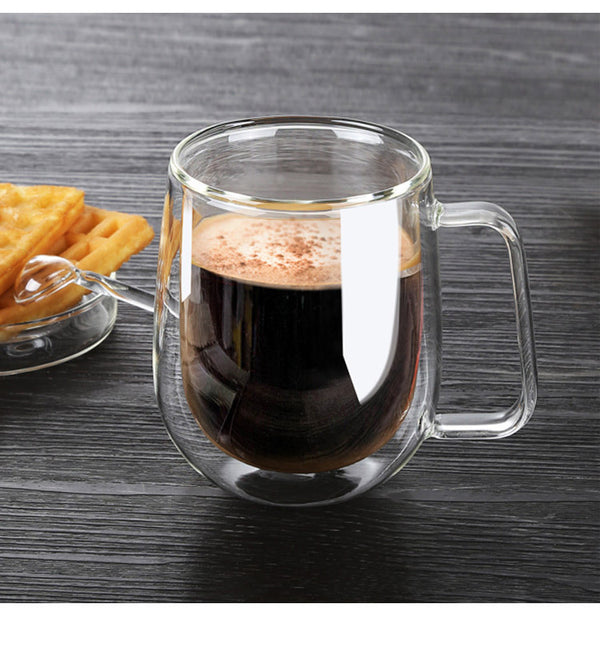 Transparent Double Coffee Cup Mug